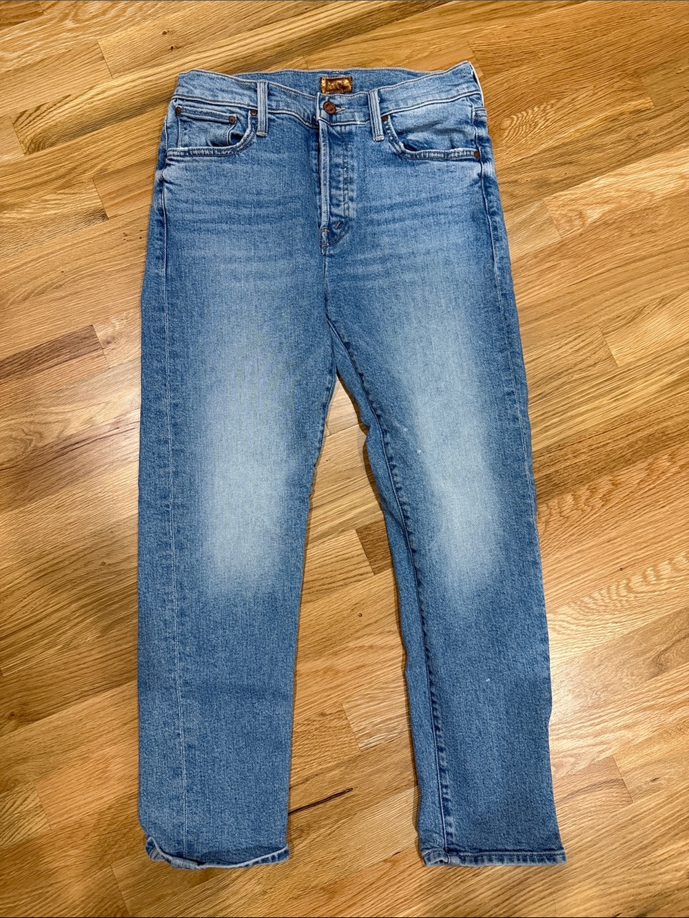 Mother Scrapper Ankle Light Blue Jeans
